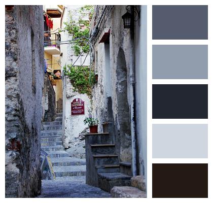 Old Houses Narrow Lane Village Image